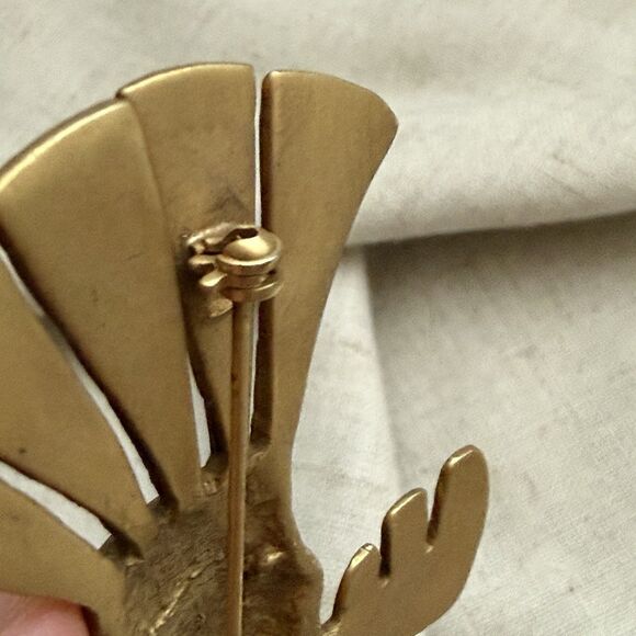 VINTAGE Pre-Columbian Style Double Bird Brooch Large Goddess Core Art Deco Rare - Picture 7 of 10